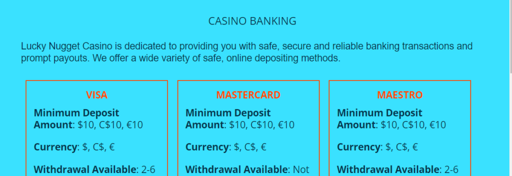 Lucky Nugget Casino Banking